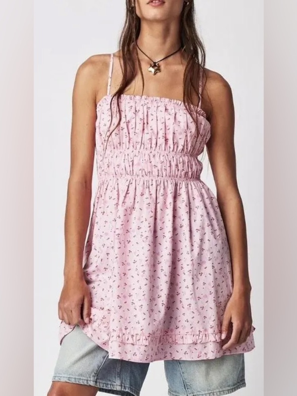 Free People Gabby Mini Dress in pink
Sz L